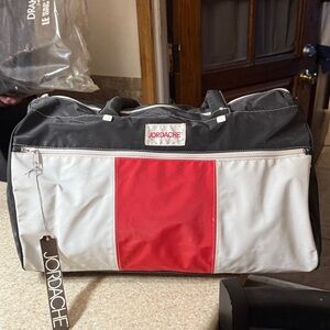Jordache Men's Black, Red, and White Duffel Bag